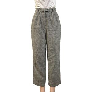Vtg Pleated Cropped Trousers Houndstooth Sz 27 Wool Silk Blend Made Japan Twee